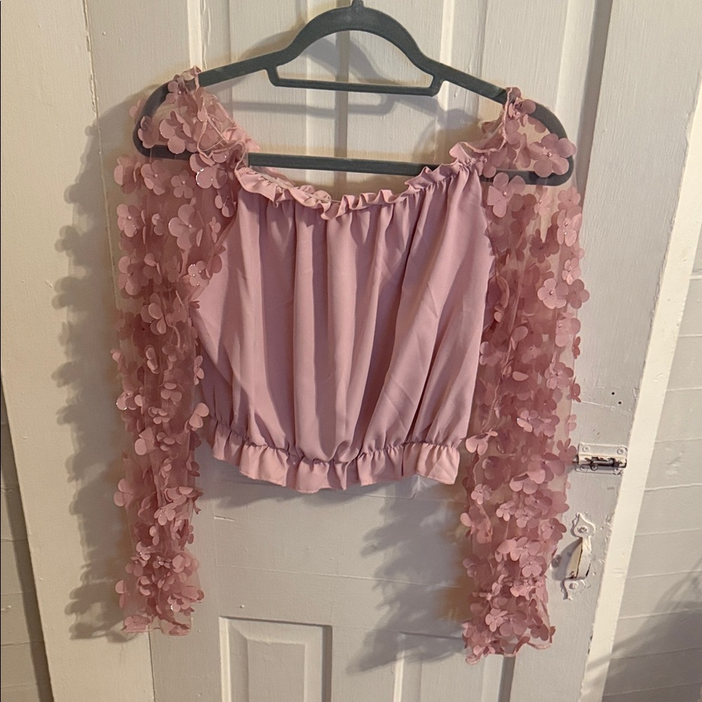 Floral Pink Off-Shoulder Top